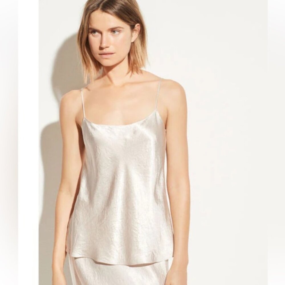 Vince Satin Cami Champagne size M classy elevated chic sleek whimsical bridal